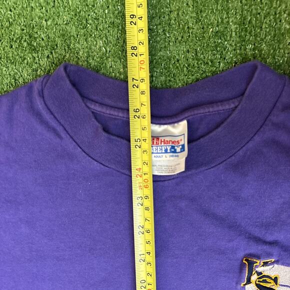 Purple Vintage Distressed Embroidered KSU Graphic Tee - Picture 5 of 5